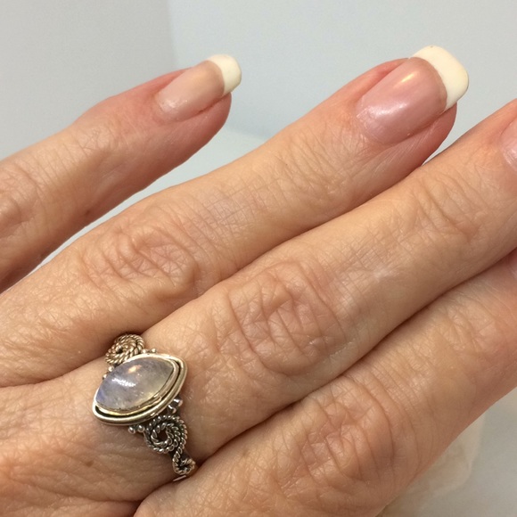 COPY - 🎀STERLING SILVER 🎀RAINBOW MOONSTONE ‼️NEW SIZES - Picture 8 of 8